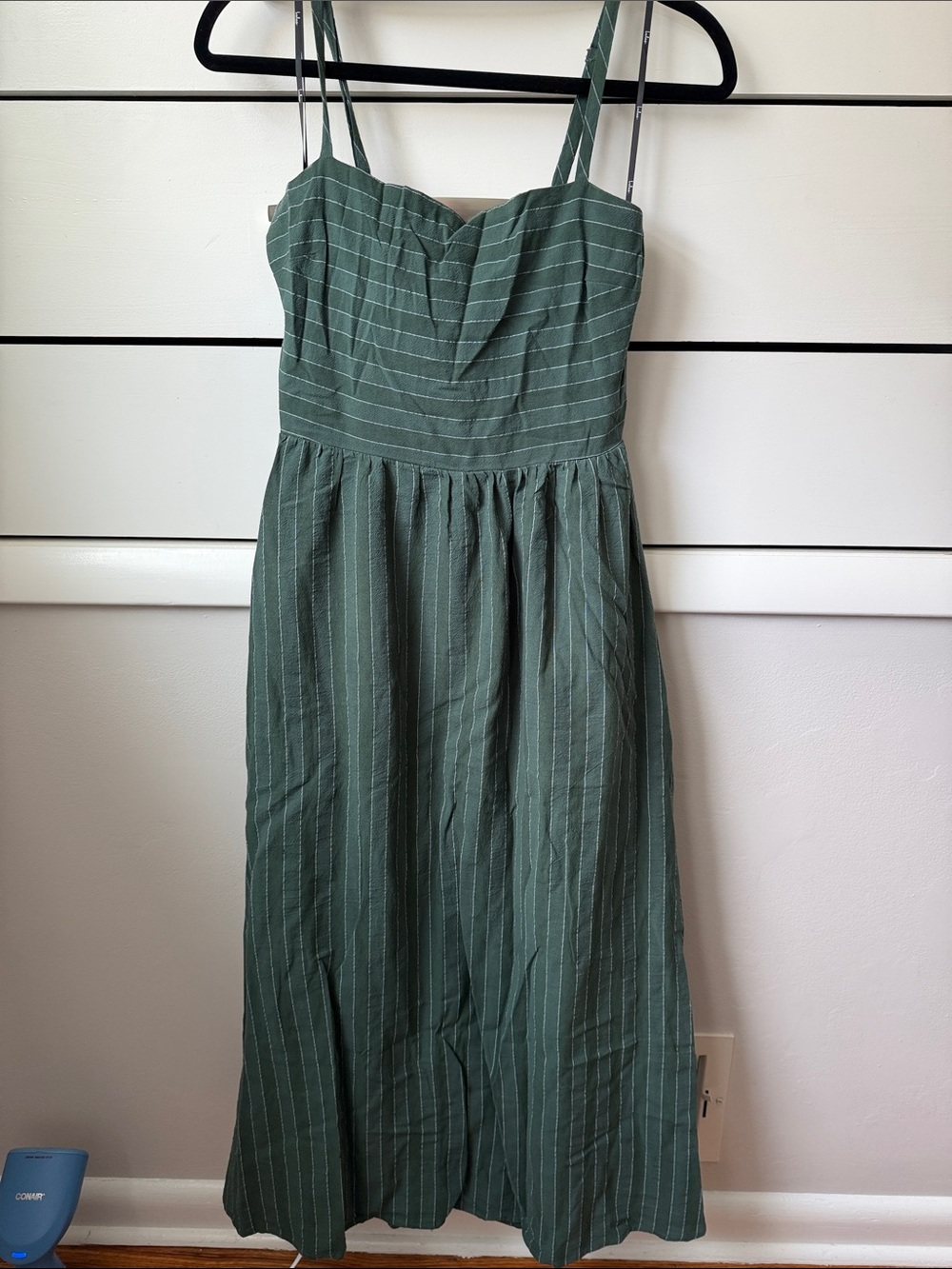 Green Striped Midi Dress - Brand: